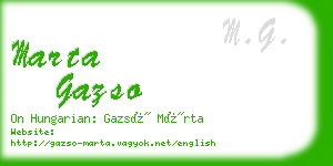 marta gazso business card